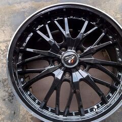 ホイール メッシュホイール 7.5J +38 114.3 5H 18インチ 2本 程度良好 美品 使用僅かです マークX クラウン アルファード ブラック