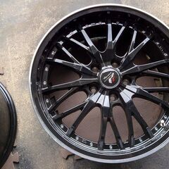 ホイール メッシュホイール 7.5J +38 114.3 5H 18インチ 2本 程度良好 美品 使用僅かです マークX クラウン アルファード ブラック