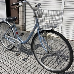 【26インチ自転車】ブリヂストン製　変速なし　前タイヤ新品❗️スペアキーあり　若林自転車　浜大津SALE中❗️
