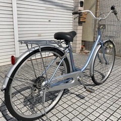 【26インチ自転車】ブリヂストン製　変速なし　前タイヤ新品❗️スペアキーあり　若林自転車　浜大津SALE中❗️