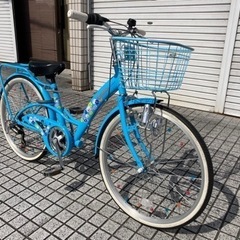 【22インチ子供車】ほぼ新品❗️6段変速付　スペアキーあり　若林自転車　浜大津店　SALE中❗️