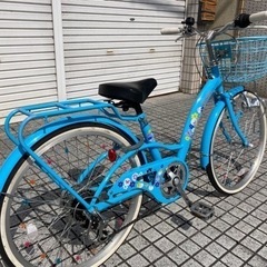 【22インチ子供車】ほぼ新品❗️6段変速付　スペアキーあり　若林自転車　浜大津店　SALE中❗️