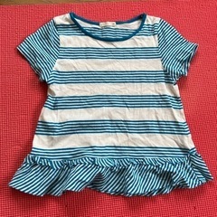 120 半袖Tシャツ ボーダー ブルー 水色 女の子子供服