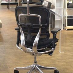 (Y)北大前! 札幌 引取 Ergohuman Pro Ottoman エルゴヒューマン プロ オットマン内蔵 オフィスチェア ブラック EHP-LPL 3Dメッシュ モールドクッション 2036275
