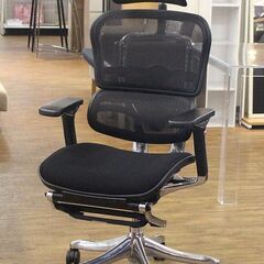 (Y)北大前! 札幌 引取 Ergohuman Pro Ottoman エルゴヒューマン プロ オットマン内蔵 オフィスチェア ブラック EHP-LPL 3Dメッシュ モールドクッション 2036275