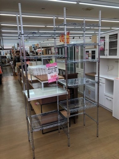 【店頭受け渡し】（213）メタルラック　棚9枚　中古品