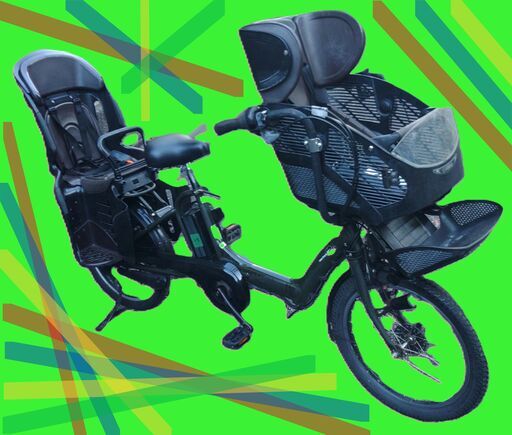 c97２０インチ、チャイルドシート、２人乗り、３人乗り、１人乗り電動自転車  土日もお子様と土足のまま、いろいろなタイプの電動自転車のご試乗可能です。  バカ良心的な電動自転車屋　安心の無料保証；点検サービス付き  電動自転車・リサイクル専門店　　ご試乗をしてから、ご購入できます。  後ろチャイルドシートをかごに変更して、１人乗りにもできます。  バッテリーは新品の９０％以上の性能です。  １回の充電で３０Ｋｍ以上走行可能でコンディション良好です。  電動自転車、在