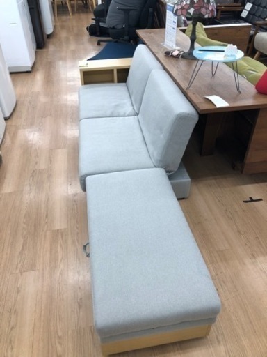 ソファーベッド 布 グレー 収納付き【トレファク上福岡】