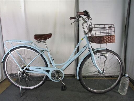 D439　★限定特価★ 中古自転車 マルイシ　プルミエール【前後タイヤ新品！！26インチ　ライトブルー　 】