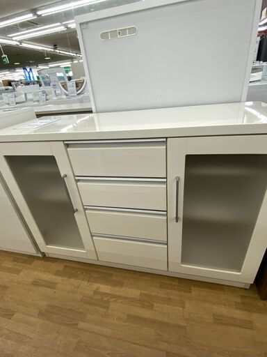 【ドリーム川西店御来店限定】  キッチンボード　補修あり ホワイト H825×W1195×D426 クリーニング済み 【2001239255600090】