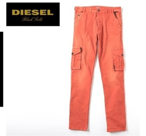 ¥58300 DIESEL オンレンジ メンス カーゴチノパンツ 綿98％ コットン 最高級品