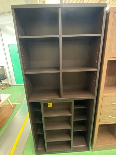 【ドリーム川西店御来店限定】  収納棚 ブラウン H1801×W800×D290 クリーニング済み 【2001287255604262】