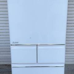 動作美品　三菱 MITSUBISHI 5ドア ノンフロン冷凍冷蔵庫 455L ガラストップ　スマート大容量 MR-B46CL-W 2018年製 