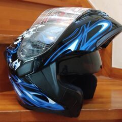 【売れました】システムヘルメット Lサイズ ドクロデザイン バイク
