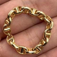 売り切れました。K18 18金　アンカーチェーン　リング　1.7g 約24号