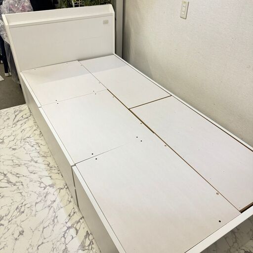 16636  NITORI 引き出し付きシングルベッド　引き出し4つ   ◆大阪市内・東大阪市他 5,000円以上ご購入で無料配達いたします！◆ ※京都・高槻・枚方方面◆神戸・西宮・尼崎方面◆生駒方面、大阪南部方面　それぞれ条件付き無料配送あり！