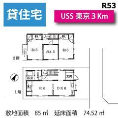 月5.5万円　🔳野田市木間ケ瀬　４DK　内部、外部共にきれいです...