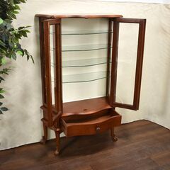 ≪yt1223ジ≫ アンティーク調 猫脚キュリオケース 鍵付き イタリア風