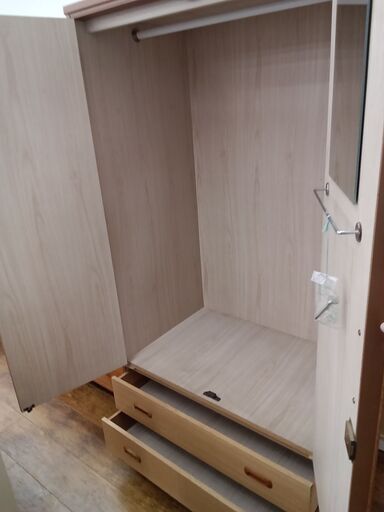 ★ジモティ割あり★  ワードローブ ダークブラウン H178.5×D44×W121 クリーニング済み HJ5910 ☆ジモティ割あり☆ ワードローブ ライトブラウン H177×D39×W90