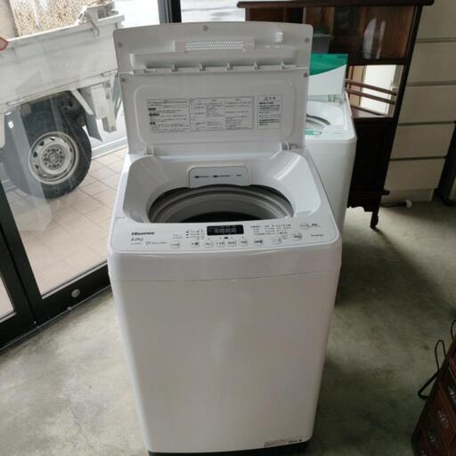2019年製 Hisense ハイセンス 全自動電気洗濯機 8kg HW-DG80B ホワイト系 高級感 上開き 動作良好 清掃済み