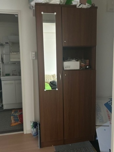 大容量ミラー付き下駄箱