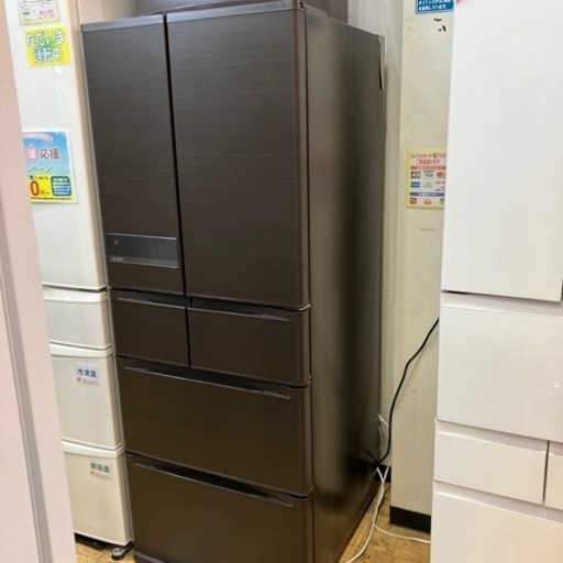 4/6値下げしました！多機能MITSUBISHI 475L冷蔵庫 2016年製 MR-JX48LZ-RW ECO 幅65cm 三菱 自動製氷6ドア フレンチドア ロイヤルウッド NO.1903