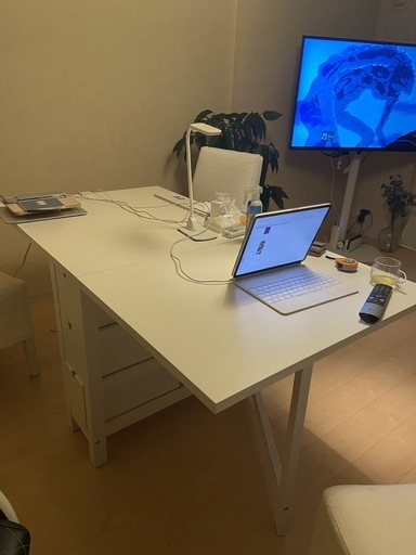 IKEA 4人用ダイニングテーブル折り畳み式（NORDENゲートレッグテーブル・ホワイト）