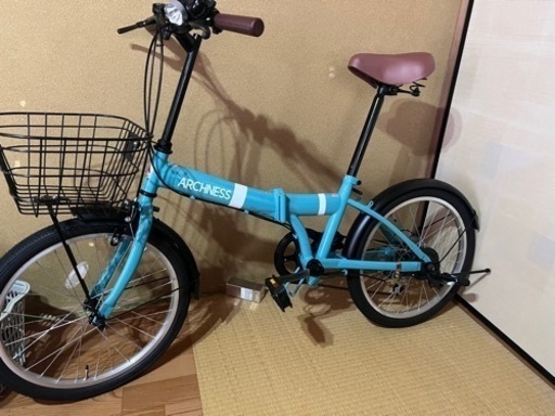 ARCHNESS 206-1B 折りたたみ自転車 20インチ 6段変速 ワイ ヤー錠・LEDライト fir ARCHNESS