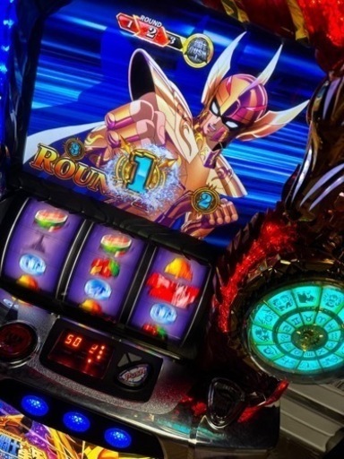 パチスロ実機 聖闘士星矢海皇覚醒 コイン不要機付 家庭用スロット 星矢