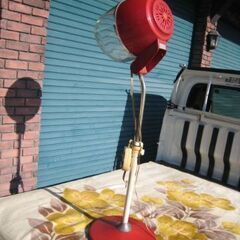 昭和家電 据え置きドライヤー ナショナル ヘアーセット パーマ 松下電器産業㈱ 品番MHー１３００ 赤色