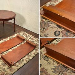 【ヤ取5/19終了】≪yt1227ジ≫ LYNN HOLLYN/リンホーリン アンティーク調 エクステンションテーブル 伸長式/ドローリーフ/伸縮/IDC大塚 60309-05