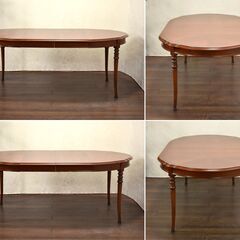 【ヤ取5/19終了】≪yt1227ジ≫ LYNN HOLLYN/リンホーリン アンティーク調 エクステンションテーブル 伸長式/ドローリーフ/伸縮/IDC大塚 60309-05