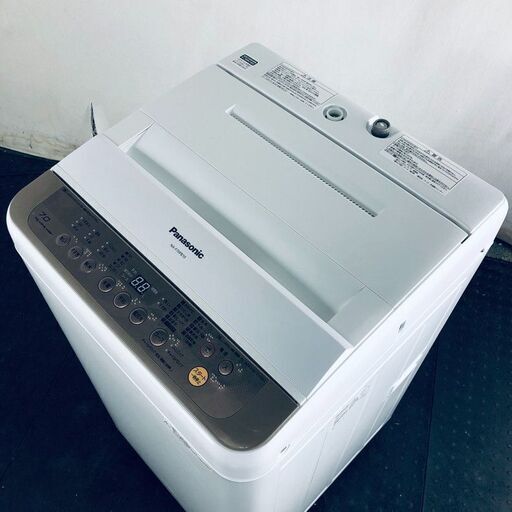 ID:sg217485 パナソニック Panasonic 洗濯機 一人暮らし 大きめ 中古 2016年製 全自動洗濯機 7.0kg ブラウン 送風 乾燥機能付き NA-F70PB10  【リユース品：状態A】【送料無料】【設置費用無料】