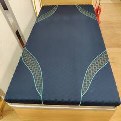 【愛品倶楽部柏店】シングルベッド 収納付き 「F:ニトリ ジオチェスト 」「M:ニトリ 硬質マットパーム3  & 西川 エアー (ハード)」