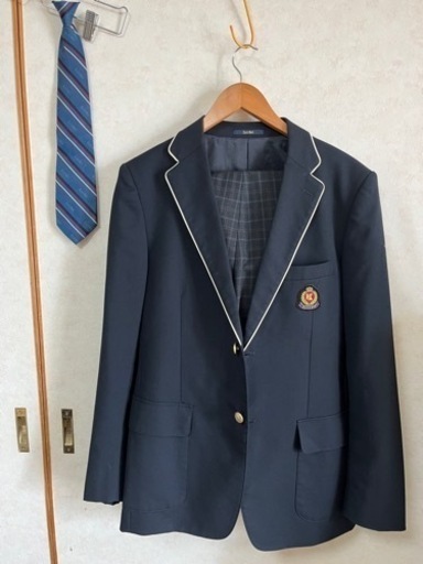 鹿島学園高等学校　EASBOY  イーストボーイ　男子制服 上下　ネクタイ　3点セット　　 EASTBOY 制服 ブレザー 男子用 濃紺 M/L 銀ボタン エンブレム無し 中学