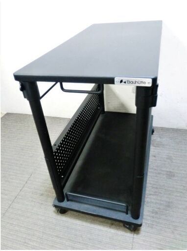 Bauhutte 　昇降式L字デスクBHD-670H　スタンダード　パソコンラック　(幅32×奥行67×高さ57～78cm)ブラック　キャスター付 バウヒュッテ