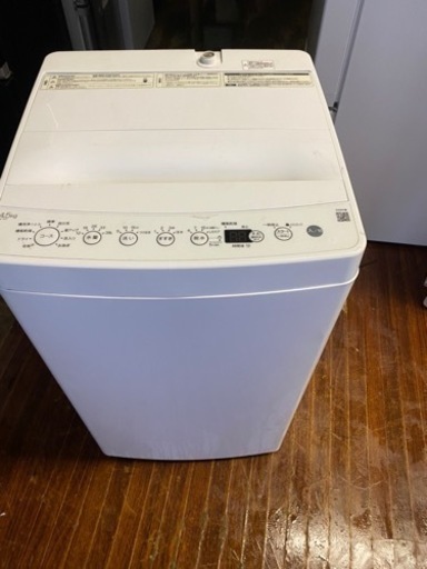 福岡市内配送設置無料　2021年式　全自動洗濯機 ホワイト BW-45A-W [洗濯4.5kg /乾燥機能無 /上開き]