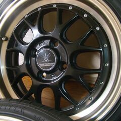 軽自動車用　16インチ　インチアップ　タイヤホイール4本セット　バリ山　ステップ深リム