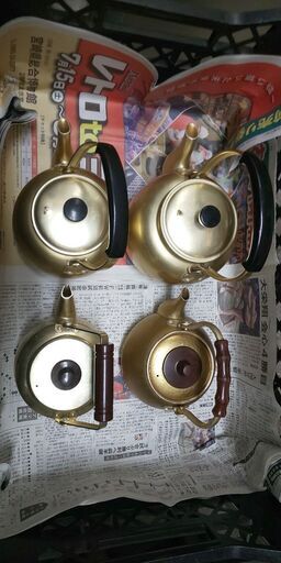 やかん 4個 右2個は福鶴印