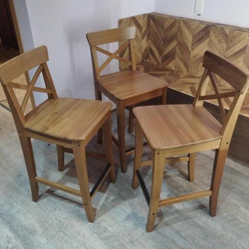 家具 ダイニングハイチェア　3台セット
