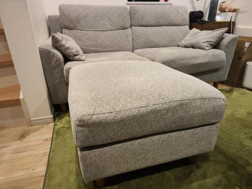 カウチソファ コーナーソファ グレー ２人用 2.5Pソファ 大川家具 モントレーⅢ\n\n