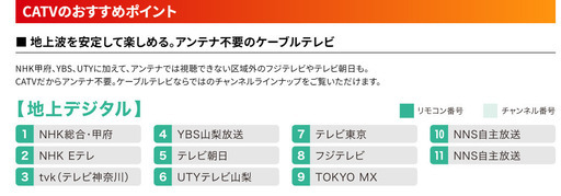 山梨県　CATVの権利   早い者勝ちです（株）日本ネットワークサービス