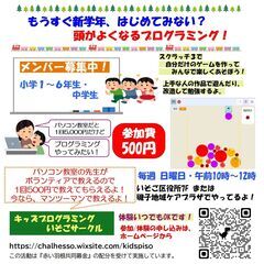 小学生プログラミング １回５００円 (９０分)