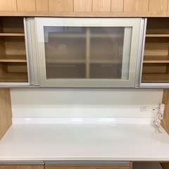 【リサイクルサービス八光】幅140㎝　ニトリ　木目 ホワイト　大型食器棚　LIGARE GL-140 リサイクルサービス八光】幅140㎝ ニトリ 木目 ホワイト 大型食器棚