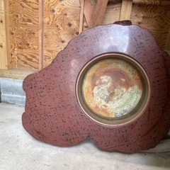 近江八幡市より、丸太くり抜き、特大火鉢、サイズ115 95 23