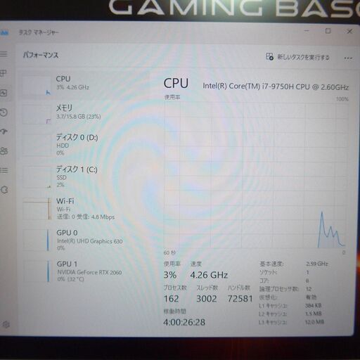ゲーミングPC】iiyama LEVEL-15FXR20-i7-ROFX i7 9750H RTX 2060 NVMe