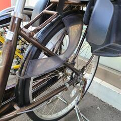★店頭にて試乗可★ J4546　丸石サイクル　子供乗せ自転車　ふらっかーずライト　ブラウン　26インチ　3段ギア　オートライト　 クリーニング、簡易メンテナンス済み　【リユースのサカイ柏店】