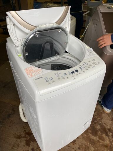 北九州市内配送無料　保証付き　2018年 東芝 タテ型洗濯乾燥機 ZABOON 9kg サテンゴールド AW-9V6 N 北九州市内配送無料 保証付き 2018年 東芝 タテ型洗濯乾燥機 ZABOON