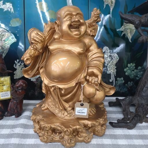 ★ジモティー割引有★ 布袋様 置物  縁起物 中古品