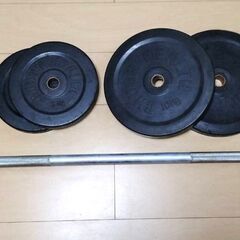 ベンチプレス台　バー・重り・ウエイトセット　値下げしました　価格応談可①